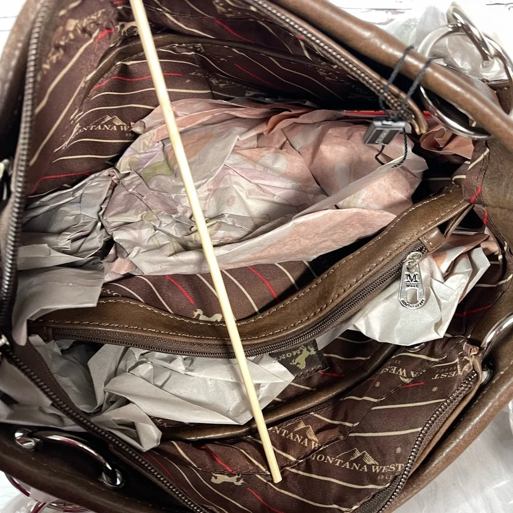 Montana West Cut-Out Collection Concealed Carry Carry Satchel + Wallet - Picture 5 of 10